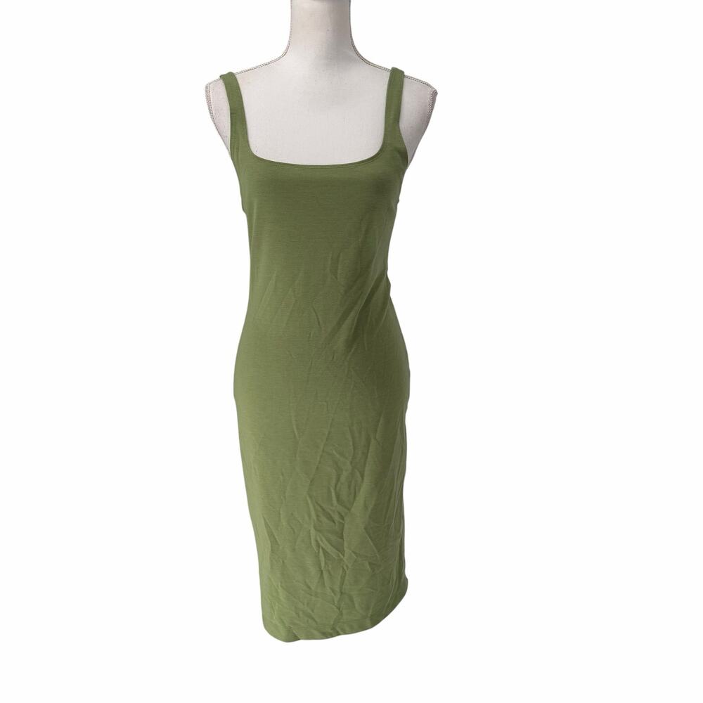 NEW Zara Green Square Neck Sleeveless Tank Dress Sz Large